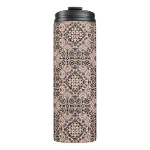 abstrakter Vintage-Hintergrund farbige Mosaik symm Thermosbecher