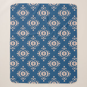 Abstrakter Vintager Damast-blauer Hintergrund Sherpadecke