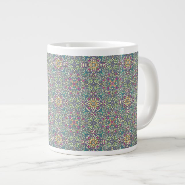 Abstrakter Vintager Hintergrund Jumbo-Tasse (Vorderseite Rechts)
