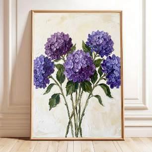Abstrakter violetter Hortensien-Leinwanddruck Poster