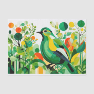 Abstrakter Vogel, der auf einer Baumzweigung Stehe Seidenpapier