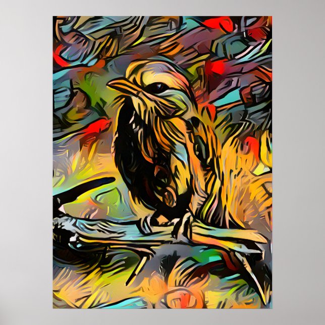 Abstrakter Vogel Poster (Vorne)