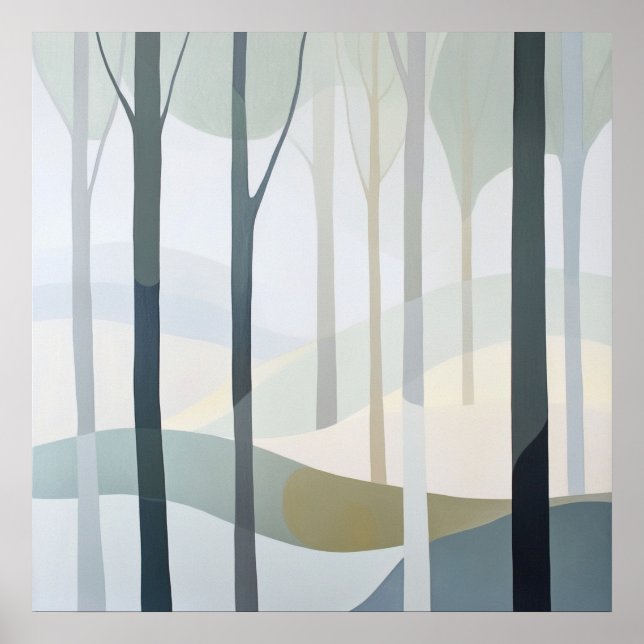 Abstrakter Wald im 🌲🌫️ Poster (Vorne)