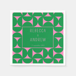 Abstrakter Wald Mitte Mitte grün und rosa Serviette