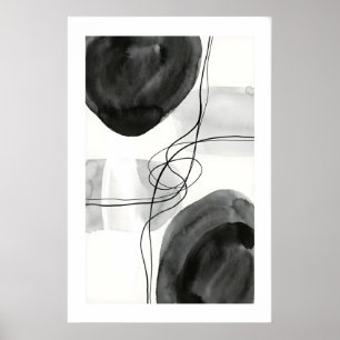 Abstrakter Wandkunst-Druck Graphit-Kreise und Fein Poster