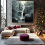 Abstrakter Wasserfall im Misty Canyon Leinwanddruck<br><div class="desc">Entdecken Sie die dramatische Schönheit dieses abstrakten geometrischen Wasserfalls. Dieses Kunstwerk, das sich in einem mickrigen Canyon aus kühnen, eckigen Felsformationen befindet, verbindet die Ruhe des kaskadenförmigen Wassers mit den markanten Texturen moderner Abstraktion. Die monochromen Farbtöne Grau und Weiß verleihen dem Raum ein Gefühl von Rätsel und Ruhe, das sich...</div>