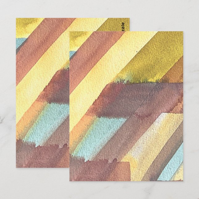 Abstrakter Wasserfarb-Geometriehintergrund Postkarte (Vorne/Hinten)