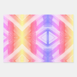 Abstrakter Wasserfarb-Geometriehintergrund zum Ein Geschenkpapier Set