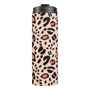 Abstrakter Wasserfarb-Leopard. Tierdruckmuster Thermosbecher