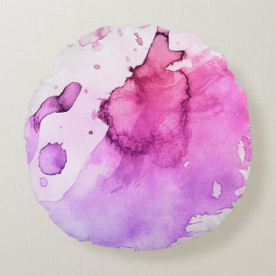 Abstrakter Wasserfarbe-Hintergrund handgemalt 5 Rundes Kissen