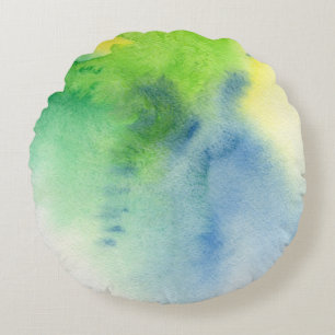 Abstrakter Wasserfarbe-Hintergrund handgemalt 8 Rundes Kissen