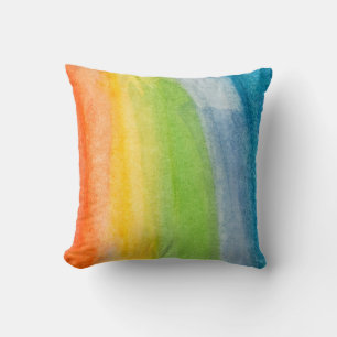 Abstrakter Wasserfarbe Regenbogenfarben Hintergrun Kissen