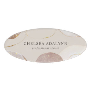 Abstrakter Wasserfarben-Glanz Luxus Elegant Gold Namenschild