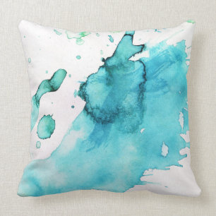 Abstrakter Wasserfarben-Hintergrund, handgemalt 2 Kissen