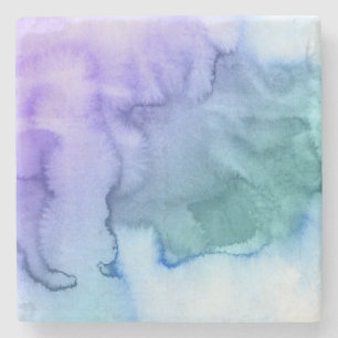 Abstrakter Wasserfarben-Hintergrund handgemalt 6 Steinuntersetzer