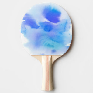 Abstrakter Wasserfarben-Hintergrund, handgemalt. Tischtennis Schläger