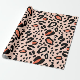 Abstrakter Wasserfarben-Leopard. Tierdruckmuster Geschenkpapier