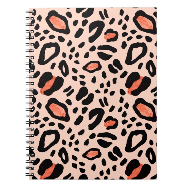 Abstrakter Wasserfarben-Leopard. Tierdruckmuster Notizblock (Vorderseite)