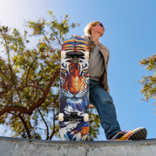 Abstrakter Wasserfarben-Tiger Skateboard
