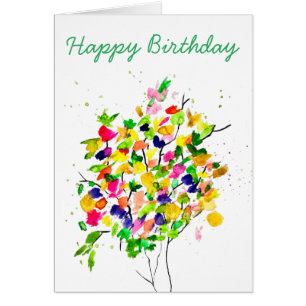 Abstrakter, wasserfarbener Baum