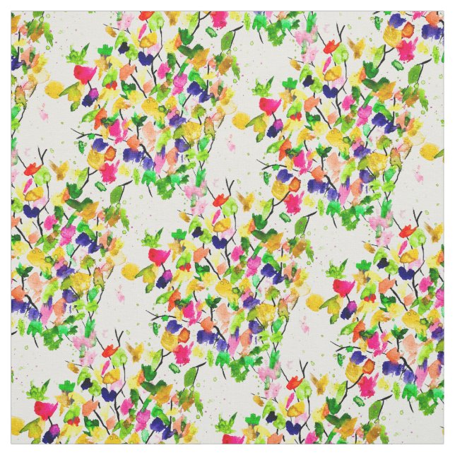 Abstrakter, wasserfarbener Baum Stoff (Muster)