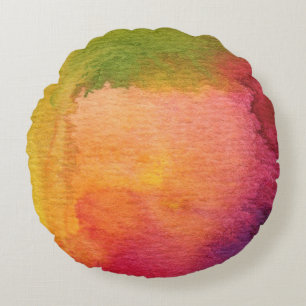 Abstrakter Watercolor gemalter Hintergrund Rundes Kissen