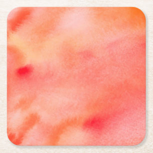 Abstrakter Watercolor-Hintergrund - Orange Rechteckiger Pappuntersetzer