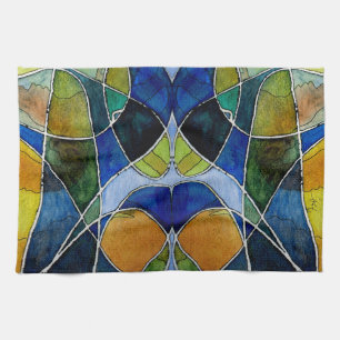 Abstrakter Watercolor-Stift u. Tinte Geschirrtuch