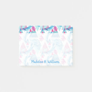 Abstrakter Watercolor-tropisches Blatt-Muster Post-it Klebezettel