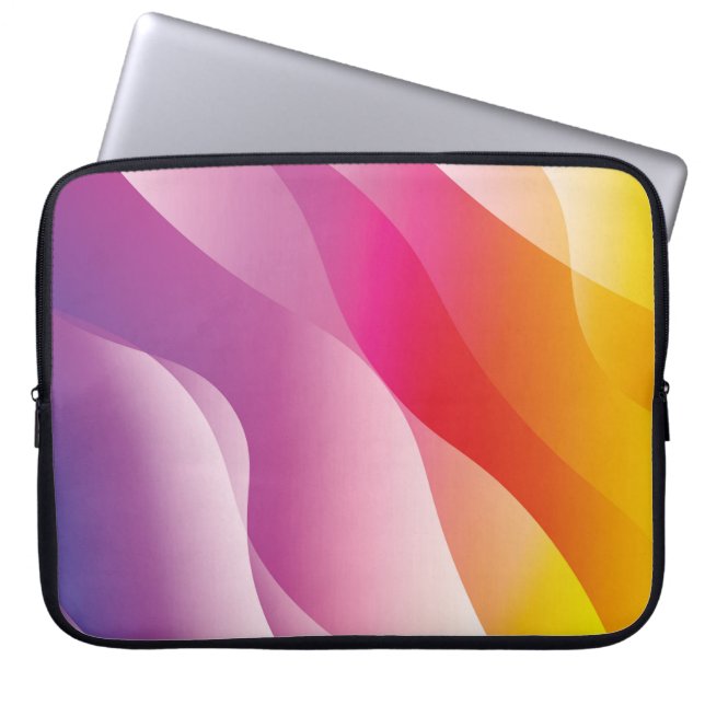 Abstrakter Wavy Hintergrund. Darstellung mit Farbe Laptopschutzhülle (Vorderseite)
