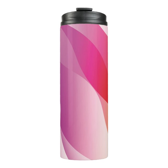 Abstrakter Wavy Hintergrund. Darstellung mit Farbe Thermosbecher (Vorderseite)