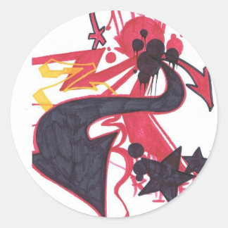 Abstrakter Weg Runder Aufkleber