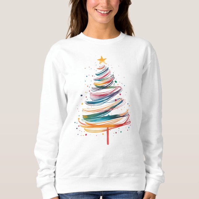 Abstrakter Weihnachtsbaum farbenfroh Moderner Urla Sweatshirt (Vorderseite)