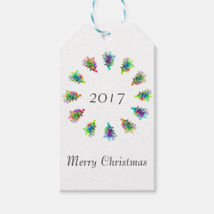 Abstrakter Weihnachtsbaum-Geschenkumbau Geschenkanhänger