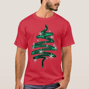 Abstrakter Weihnachtsbaum mit Schneeflocken T-Shirt