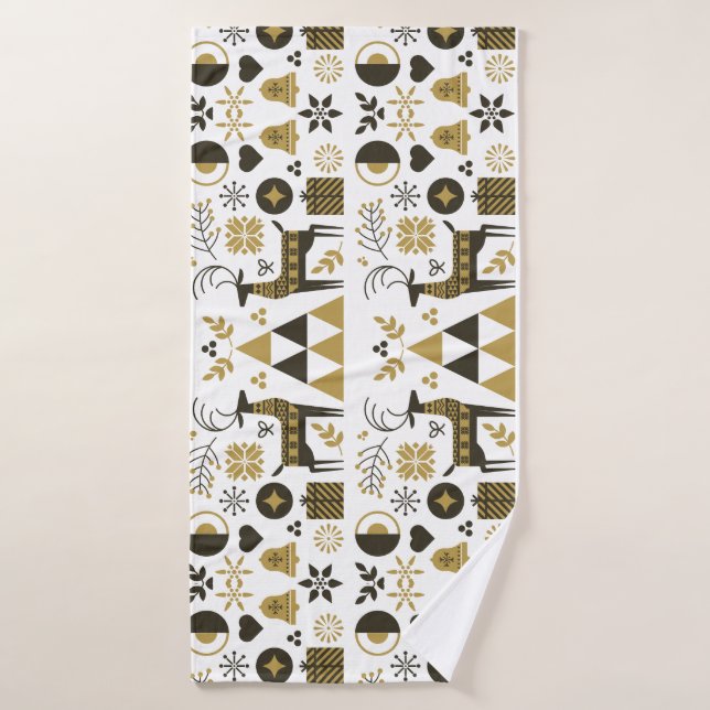 Abstrakter Weihnachtsbaum Moderne Geometrie Badehandtuch (Badehandtuch)