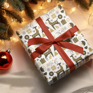 Abstrakter Weihnachtsbaum Moderne Geometrie Geschenkpapier