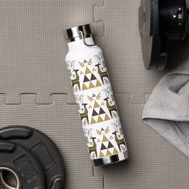 Abstrakter Weihnachtsbaum Moderne Geometrie Trinkflasche (Fitnessstudio)