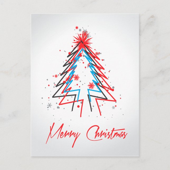 Abstrakter Weihnachtsbaum Postkarte (Vorderseite)