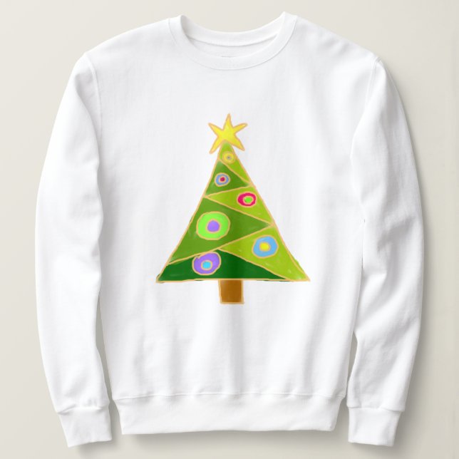 Abstrakter Weihnachtsbaum Sweatshirt (Design vorne)