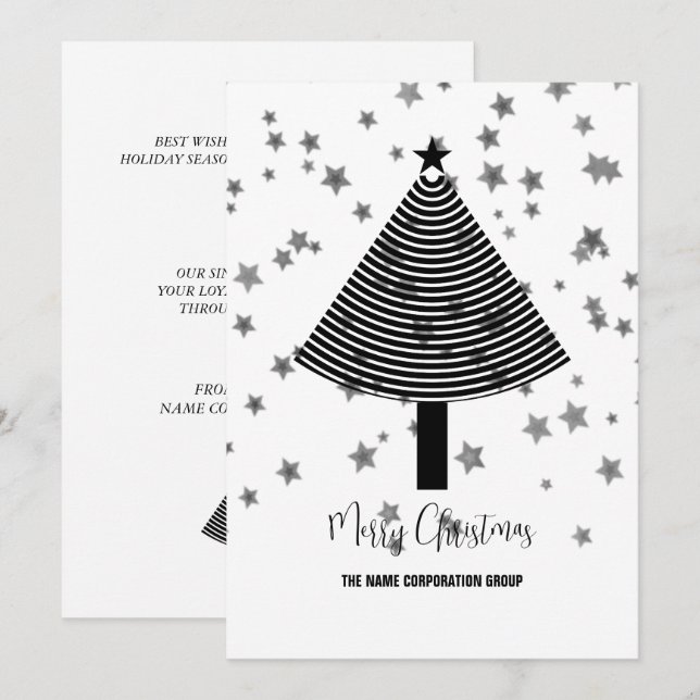 Abstrakter Weihnachtsbaumbetrieb Einladung (Vorne/Hinten)