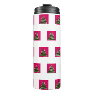 Abstrakter Weihnachtsbaumthermalwäscher Thermosbecher