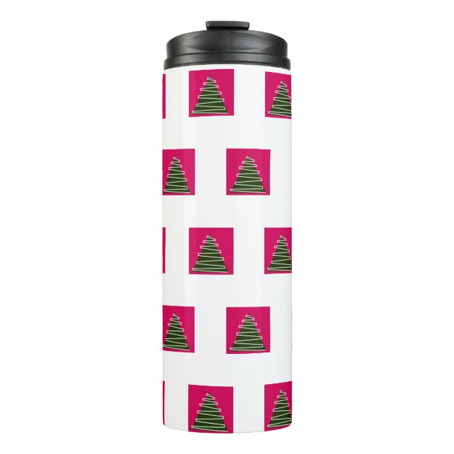 Abstrakter Weihnachtsbaumthermalwäscher Thermosbecher (Vorderseite)