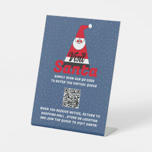 Abstrakter Weihnachtsmann, Besuch Santa, QR Code Q Sockelschild