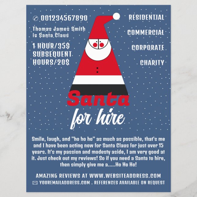 Abstrakter Weihnachtsmann, Santa Claus Entertainer Flyer (Vorne)