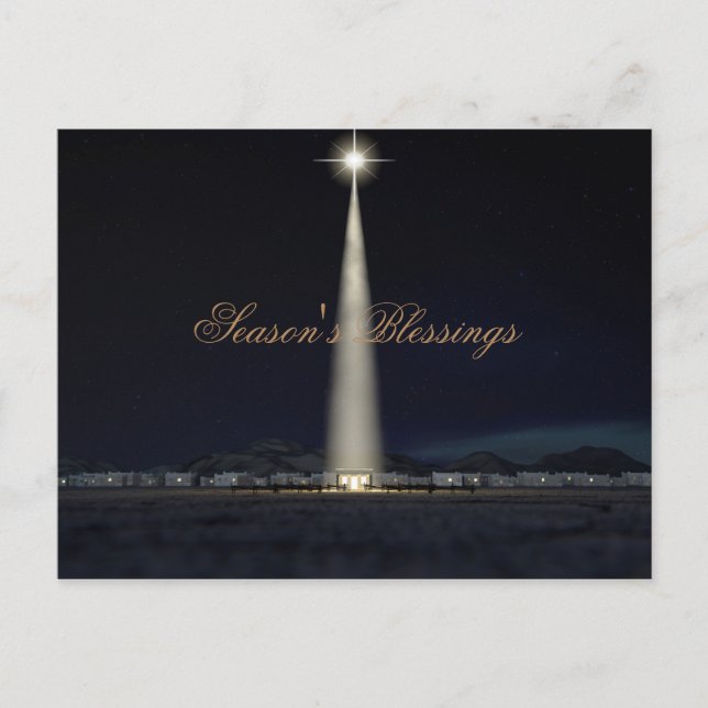 Abstrakter Weihnachtsnativity-Stall und Stern Feiertagspostkarte (Vorderseite)