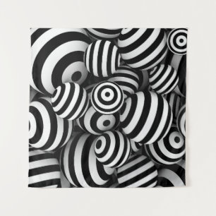 Abstrakter weißer Hintergrund mit Kugeln und schwa Wandteppich