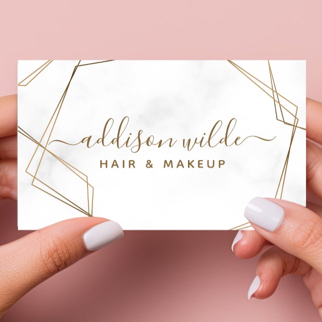 Abstrakter weißer Marmor mit geometrischer Geometr Visitenkarte (Von Creator hochgeladen)