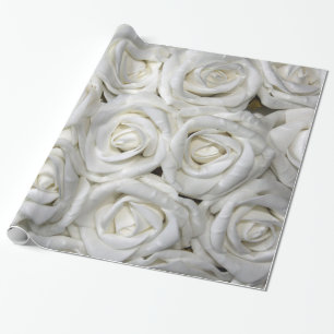 Abstrakter weißer Rosen-Garten-elegantes Blumen Geschenkpapier