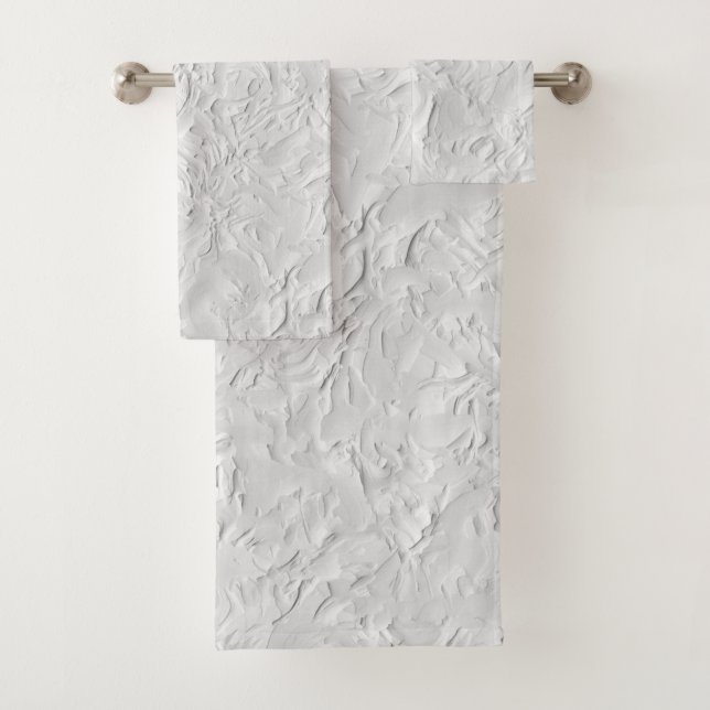 Abstrakter, weißer Stein, einfarbig Badhandtuch Set (Insitu)